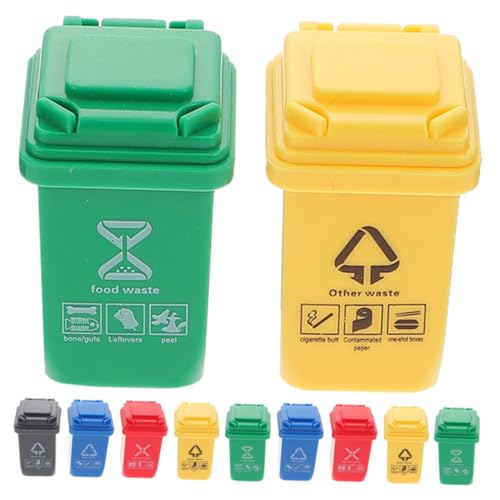 Yardwe 15 Stück Miniatur-Puppenhaus Miniaturen Mini -Mülldose klein Modell Einer Miniatur-Mülltonne Miniatures puppenhauszubehör Mülleimer-Modell Modell Straßenabfallbehälter Plastik von Yardwe