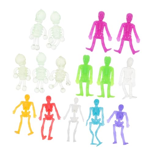 Yardwe 15 Stück Teiliges Halloween Skelett Deko Gruselige Schädelfiguren aus TPR für Halloween Feiern und Kreative Dekorationen Zufällige Farbe Zufällige Farbe von Yardwe