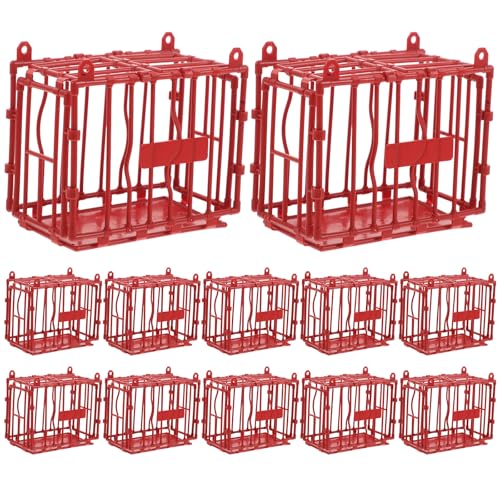 Yardwe 15-teiliger Spielzeugkäfig: Miniatur-Tierkäfig-Requisite – Plastikspielzeug für Kinder – Kleintier-Accessoire für Heimdekoration, Landschaftsbasteln von Yardwe