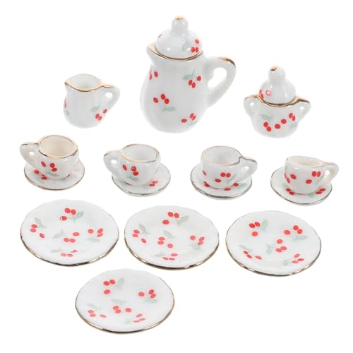 Yardwe 15-teiliges Puppenhaus-teeservice Aus Spielzeugporzellan, Miniatur-teetasse Und Teller-Set Für Puppenhaus-lebensmittelmodelle, Spielzeugdekorationen Und Kleine Yardwe 15-teiliges Puppenhaus-teeservice Aus Spielzeugporzellan, Miniatur-teetasse Und Teller-Set Für Puppenhaus-lebensmittelmodelle, Spielzeugdekorationen Und Kleine von Yardwe