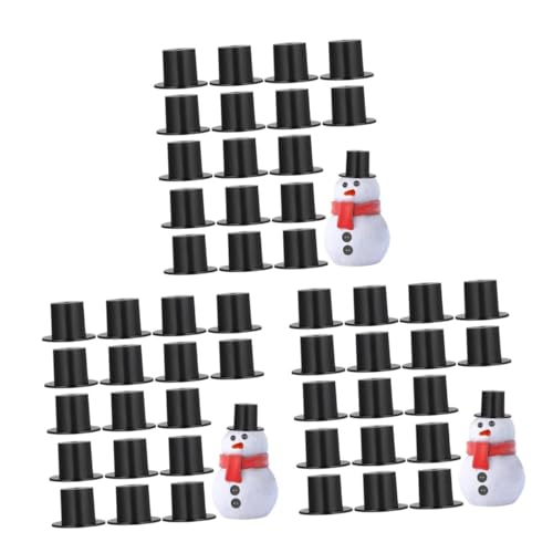 Yardwe 150 Stck. Mini Hüte zum Basteln Kleine Schwarze Schneemann Hüte Diy Weihnachtsdeko Puppenzubehör Handgefertigte Partyaccessoires für Weihnachten und Festlichkeiten von Yardwe