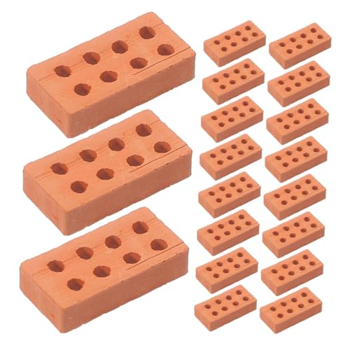 Yardwe 150 Stück Mini-bausteinmodell Bausteine ​​für Puppen Bausteinzubehör Puppenhaus-simulationssteine Puppenhausbauzubehör Modell Kleiner Ziegelstein Brown Ton von Yardwe