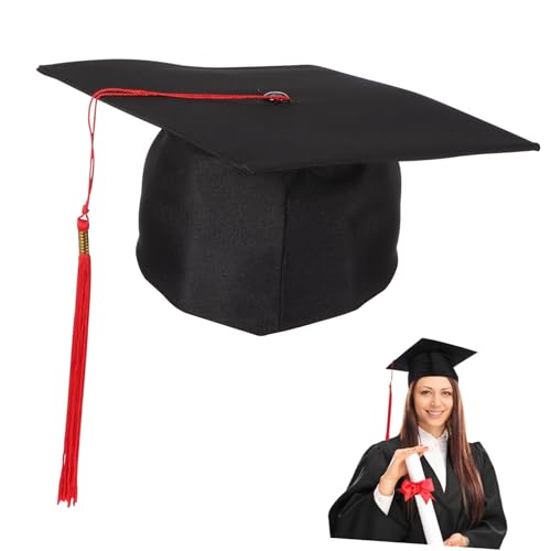 Yardwe 16 Stück Erwachsene Doktorhut mit Roter Quaste Großes Verstellbares Graduation Cap Wiederverwendbar Komfortabel Geeignet für Abschlussfeier Fotoshooting Cosplay und Yardwe 16 Stück Erwachsene Doktorhut mit Roter Quaste Großes Verstellbares Graduation Cap Wiederverwendbar Komfortabel Geeignet für Abschlussfeier Fotoshooting Cosplay und von Yardwe