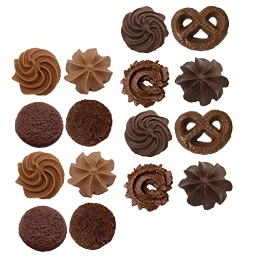 Yardwe 16 Stück Keks-Modell Plätzchen künstlich Kekse- Dekorationen gefälschte Display -Cookies spielzeuge für gefälschtes Essen Cookie-Modelle PVC Coffee von Yardwe