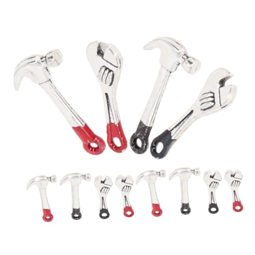 Yardwe 16 Stück Puppenhaus-autoreparaturwerkzeuge Puppenhaus-miniaturwerkzeuge Mini-Sachen Mini-Tool-Ornamente Puppenhaus-Ornament Mini-Werkzeuge Werkzeuge Aluminiumlegierung von Yardwe