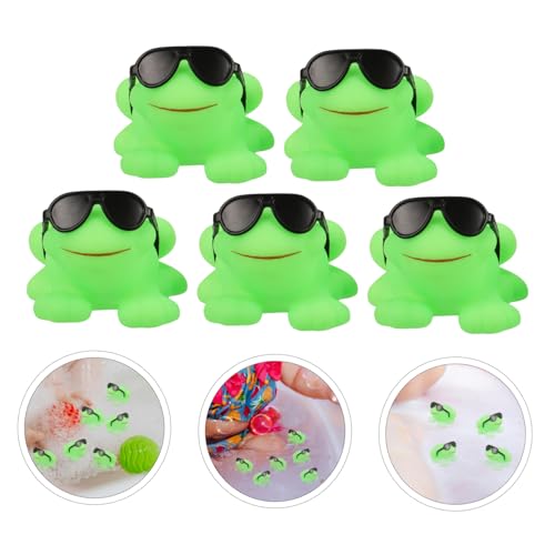 Yardwe 16 Stück Teiliges Badespielzeug mit Mini Frosch Figuren Grün Schwimmend mit Sonnenbrille Leicht und Sicher für Junge Mädchen Cartoon Badewannenspielzeug für Kleinkinder und von Yardwe