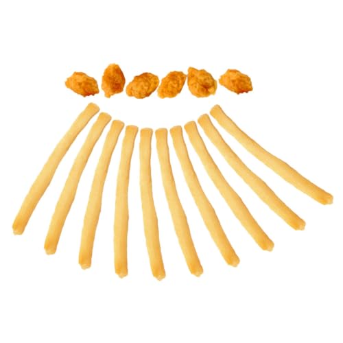 Yardwe 16 Stück Teiliges Künstliche Pommes Frites Hähnchen Lebensechte Simulation für Zubehör für Rollenspiele Fotografie Küchen Dekoration von Yardwe