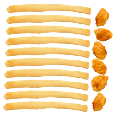 Yardwe 16Stücke Künstliche Pommes Frites und Hähnchen Realistische Lebensmittelmodelle für Rollenspiel und Küchenzubehör Dekorationsartikel von Yardwe