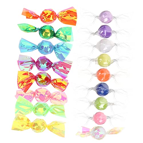 Yardwe 17 Stück Teiliges Miniatur Kunststoff Bonbon Bunte Fake Süßigkeiten Deko Farbenfrohe Candy Ornamente für Hochzeit Party Wohnaccessoires und Tischdekoration von Yardwe