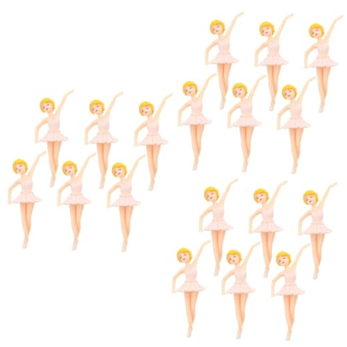 Yardwe 18 Stk Ballerina-mädchen Miniaturdekoration Zubehör Für Aquarien Tanzendes Mädchen Spielzeug Für Babypuppen Cupcake-topper Kunststoff-diy-ornament Aquarium Requisiten Weiß Plastik von Yardwe