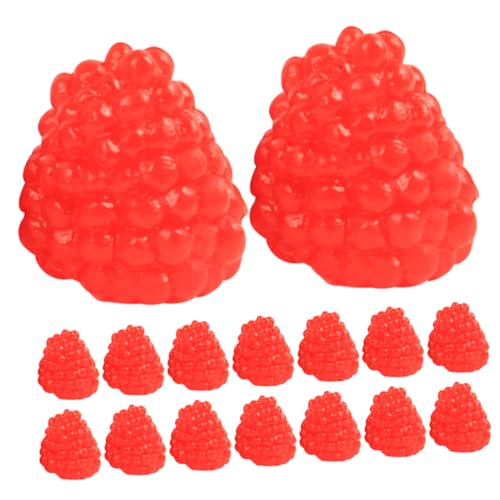 Yardwe 18 Stück Simuliertes Erdbeermodell realistisch Fälschung Himbeere gefälscht simulieren dekorative künstliche Früchte Simulationsfruchtmodell Obstmodell Fruchtmodell Prop PVC rot von Yardwe