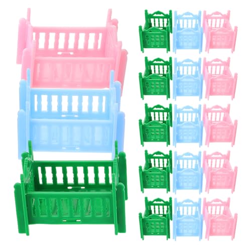 Yardwe 18 Stück Süßes Bett für Puppenhausmöbel Tiny Crib Zubehör für Rollenspiele und Schlafzimmerdekoration für Blau und Grün Yardwe 18 Stück Süßes Bett für Puppenhausmöbel Tiny Crib Zubehör für Rollenspiele und Schlafzimmerdekoration für Blau und Grün von Yardwe