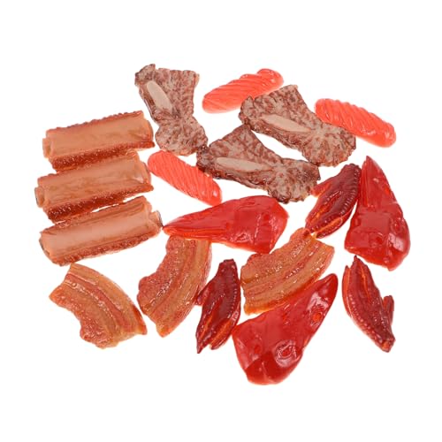 Yardwe 18 Stück Teiliges Lebensmittelechtes Plastik-fleischmodell- Realistische Stabile Simulation für Küchen Tischdekoration DIY-bastelmaterial Fotorequisiten und Kreative von Yardwe