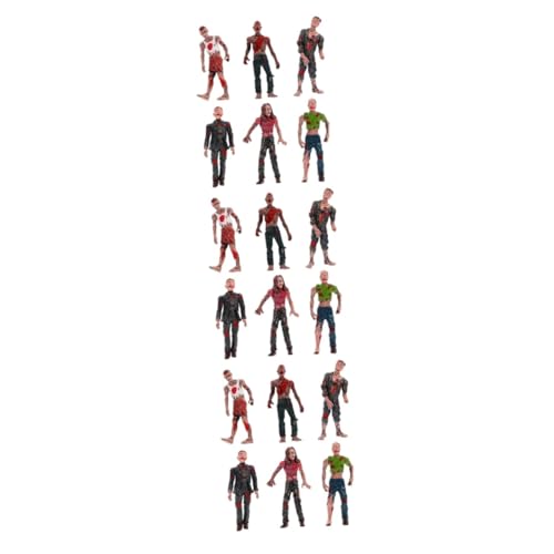 Yardwe 18 Stück Teiliges Zombie Modell Halloween Deko Leichte Plastik Zombies Bewegliche Gelenke Gruselige Party Requisiten für Spukhaus und Halloween Party von Yardwe