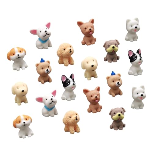 Yardwe 18Stücke Teiliges Mini Welpenhandwerk Niedliche Hundefiguren aus Resin Exquisite Dekoration für Kinderzimmer Zuhause und Büro Lebendig und Realistisch Kreative von Yardwe