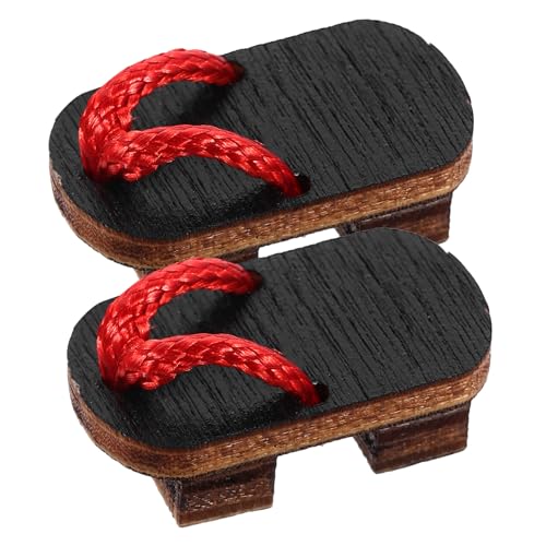 Yardwe 1Paar Mini Holzclogs Für Puppenhaus Elegante Holzschuhe Mit Perfektes Zubehör Für Bjd Puppen Und Dekorationen von Yardwe
