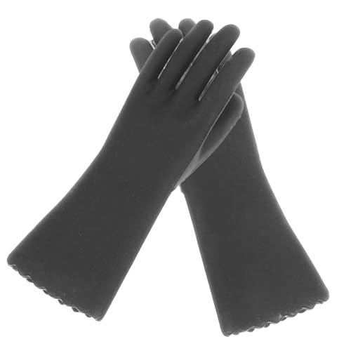 Yardwe 1Paar Reinigungs Für Puppenhaus Schwarze Kunststoffhandschuhe Als Zubehör Für Küchenszenen Und Puppenhaus Dekorationen von Yardwe