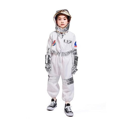 Yardwe 1Satz Astronauten Kostüm Für Cosplay Jumpsuit Mit Handschuhen Und Outfit Für Halloween Karneval Und Geburtstagsfeiern Atmungsaktiv Und Langlebig von Yardwe