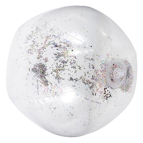Yardwe 1Satz Aufblasbarer Glitzer Beach Ball Transparenter Strandball Mit Pailletten Für Sommerstrandspiele Und Poolaktivitäten von Yardwe
