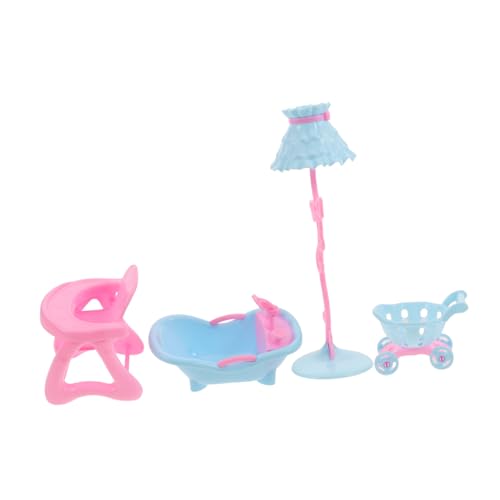 Yardwe 1Satz Babystuhl Badewanne Einkaufswagen und Tischlampe Interaktive Miniaturmöbel für Fantasievolles und Kreative Szenarien von Yardwe