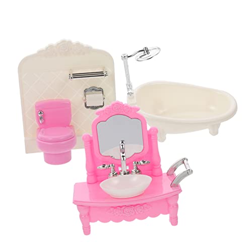 Yardwe 1Satz Badezimmer Teiliges Puppenhaus Zubehör Mit Badewanne Toilette Und Waschbecken Für Puppen Mini Möbel Und Mini House Spielwelten von Yardwe
