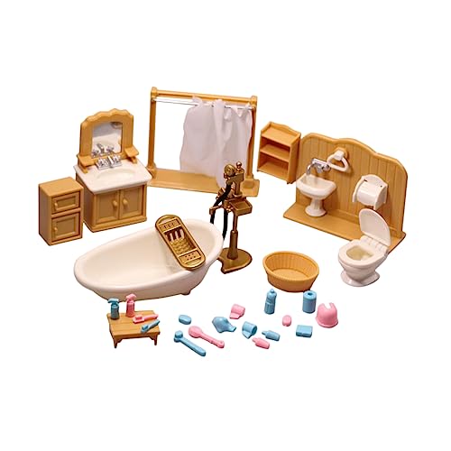 Yardwe 1Satz Badezimmermöbel Imitierte Badewanne Und Zubehör Für DIY Mini Hausmodell Dekoration Süße Mikrolandschaft Für Badezimmer Spielzeugwelt von Yardwe