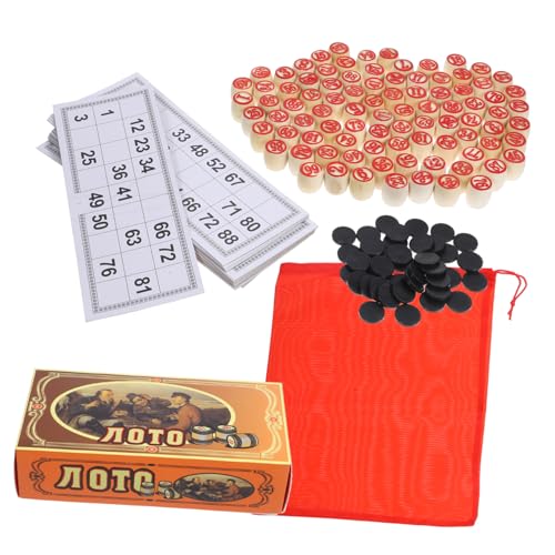 Yardwe 1Satz Bingo Brettspiel Doppelseitige Zahlenkarten aus Holz für Partys Gruppenspiele Klassisches Bingospiel für Unterhaltung und Konzentration von Yardwe
