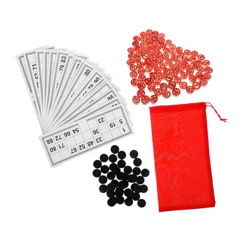 Yardwe 1Satz Bingo Brettspiel Zubehörset Aus Holz Vintage Bingo Mit Spielblättern Interaktivem Für Erwachsene Für Familienfeiern Und Partys von Yardwe