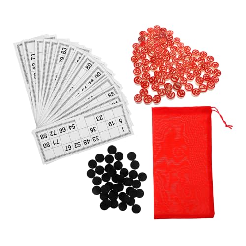 Yardwe 1Satz Bingo Spielset aus Holz mit Bingokarten für Partys und Gruppenspiele Brettspiel Zubehör für Erwachsene und Langlebiges Schachbrettspiel für Hochzeiten und Feiern von Yardwe