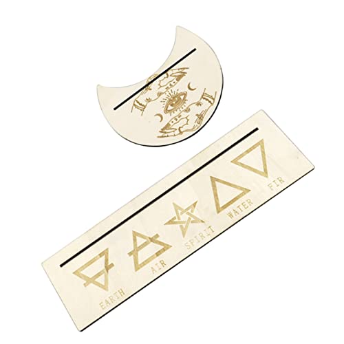 Yardwe 1Satz Dekorativer Holz Tarotkartenhalter Im Mond Und Design Tragbarer Altarständer Aus Langlebigem Holz Für Wiccan Rituale Und Tarotkarten Aufbewahrung von Yardwe