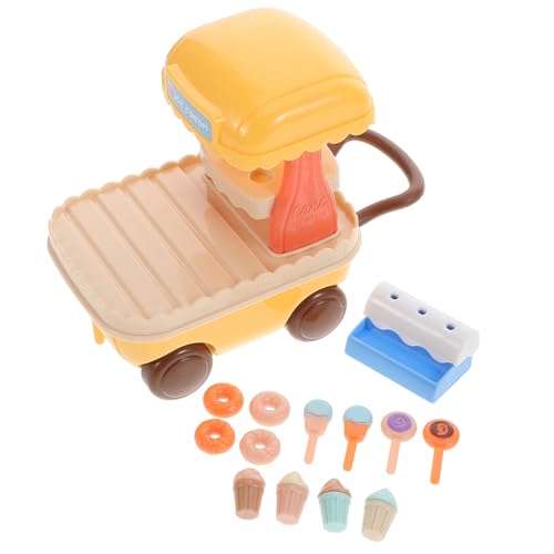 Yardwe 1Satz Eiswagen Spielset für Interaktives Rollenspiel mit Detailliertem Design aus Kindersicheren Materialien für Kaufladen und Puppenhäuser Fördert Soziale Fähigkeiten von Yardwe