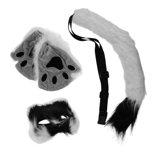 Yardwe 1Satz Faux Fur Tier Halbgesichtsmaske für Kostümpartys Tierische Gesichtsmaske für Erwachsene für Halloween und Maskeraden mit Vielseitigen Designs und Bequemem von Yardwe