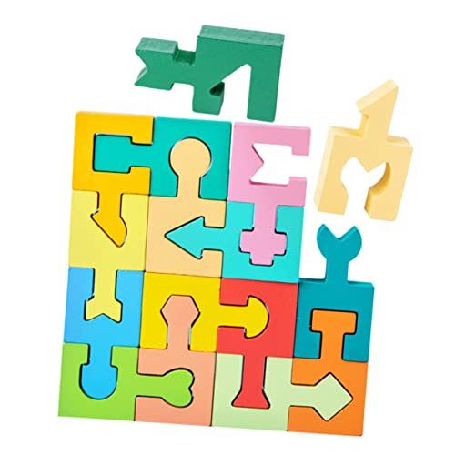 Yardwe 1Satz Form Farberkennungsblöcke Teiliges Holz Puzzle Für Kognitive Entwicklung Interaktives Für Kleinkinder Für Zuhause Und Kindergarten von Yardwe
