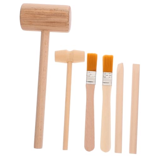 Yardwe 1Satz Grabwerkzeugsatz Für Teiliges Set Mit Holzhammer Meißel Und Pinsel Ausgrabungsspielzeug Für Edelsteine Und Fördert Feinmotorik Und Kreative Fähigkeiten von Yardwe