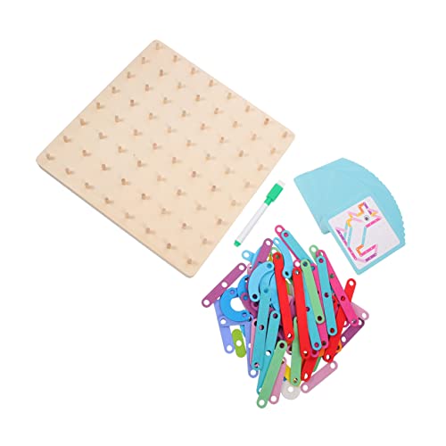 Yardwe 1Satz Großes Holz Geoboard Für Pädagogisches Mathematikspielzeug Zur Geometrischen Formenerkennung Puzzle Für Vorschulkinder Hand Auge Koordination von Yardwe
