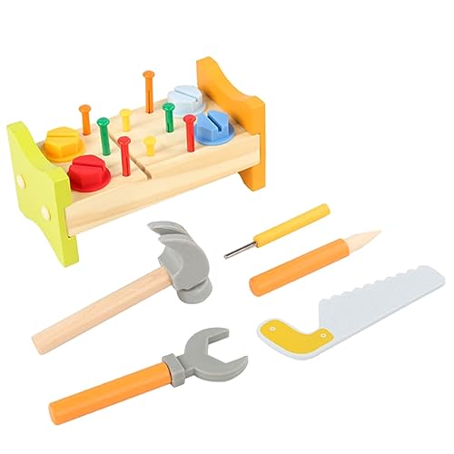Yardwe 1Satz Hämmerung Holz Peg Workbench Mit Hammer Für Lernspiele Pädagogisches Für Drinnen Draußen Fördert Die Motorischen Fähigkeiten von Yardwe