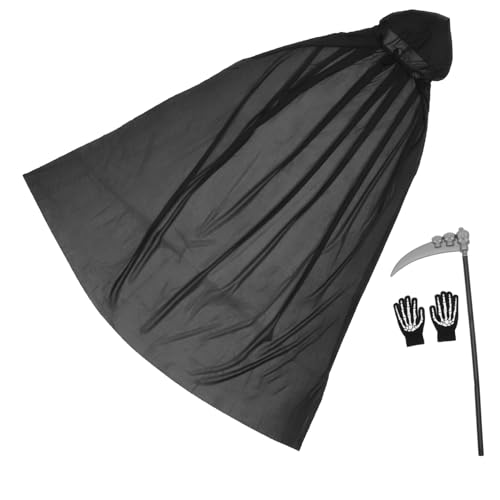Yardwe 1Satz Halloween Umhang Set Für Erwachsene Schwarzes Cape Für Kostüm Und Partydekoration Für Halloween Cosplay Und Rollenspiele Bequem Und Langlebig von Yardwe