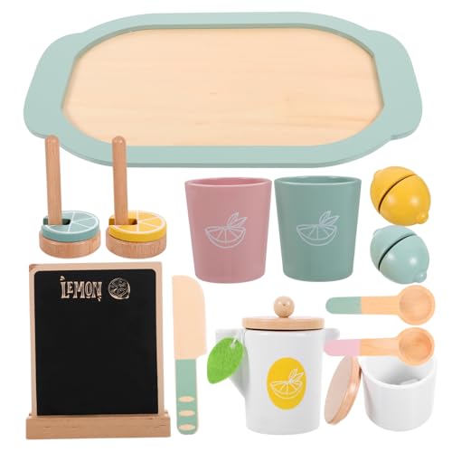 Yardwe 1Satz Holz Tee für Simulation Tee für Teeparty Dekoration Teeservice für Realistische Nachmittags Spielerfahrung Perfektes für Geburtstage von Yardwe