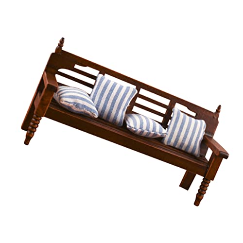 Yardwe 1Satz Holzbank mit Kissen für Puppenhaus Feengartenmöbel Teiliges Möbelbank Sofa Dekoratives Zubehör für Kreative Spielwelten und Fotografie Yardwe 1Satz Holzbank mit Kissen für Puppenhaus Feengartenmöbel Teiliges Möbelbank Sofa Dekoratives Zubehör für Kreative Spielwelten und Fotografie von Yardwe