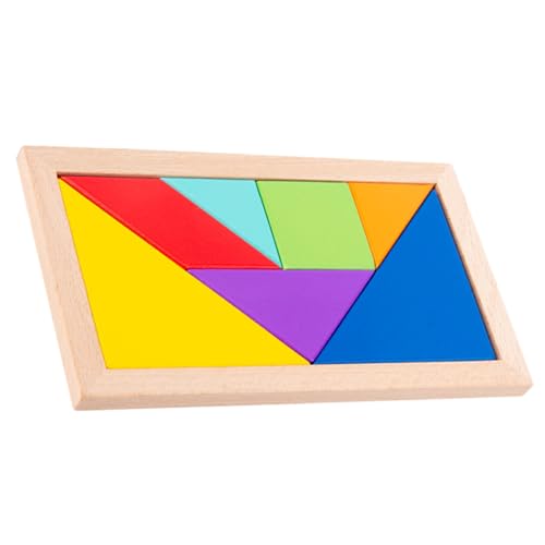 Yardwe 1Satz Holzpuzzle für Siebenteiliges Lernspielzeug aus Buchenholz Geometrisches Puzzle Farberkennung und Praktischen Fähigkeiten für Kleinkinder von Yardwe