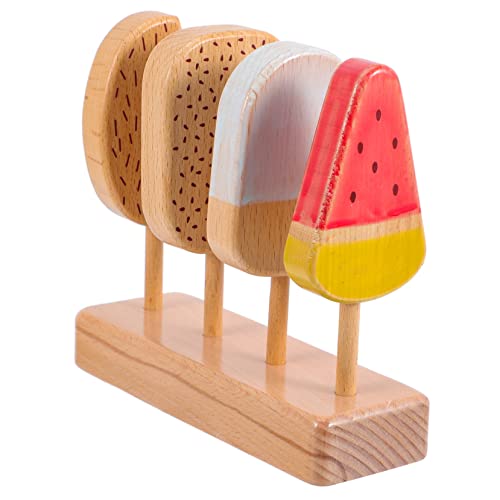 Yardwe 1Satz Holzspielzeug Eisset für Realistisches Eisspielzeug aus Buchenholz mit Eislollis für Kreatives Rollenspiel und Dekoration oder Spielzimmer Yardwe 1Satz Holzspielzeug Eisset für Realistisches Eisspielzeug aus Buchenholz mit Eislollis für Kreatives Rollenspiel und Dekoration oder Spielzimmer von Yardwe