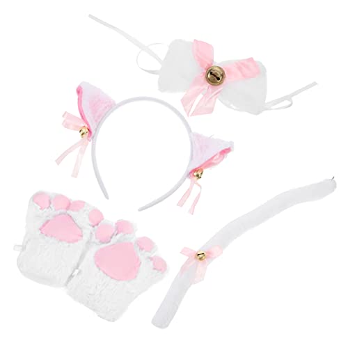 Yardwe 1Satz Katzen Cosplay Kostümset Katzenohren Haarband Mit Katzenpfotenhandschuhen Und Fliege Für Fasching Halloween Und Partys Teiliges von Yardwe