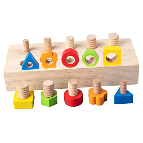 Yardwe 1Satz Kinderspielzeug Holzspielzeug Für Kleinkinder Farberkennung Und Formerkennung Für Entwicklung Von Feinmotorik Und Hand Augen Koordination von Yardwe