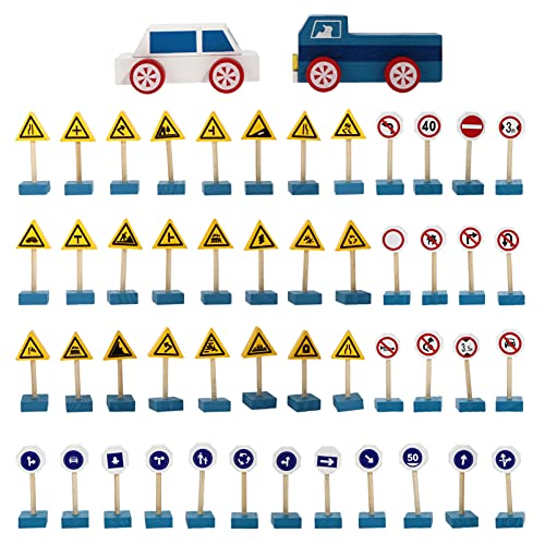 Yardwe 1Satz Kreatives Verkehrszeichen Spielzeugset Für Sicheres Holzspielzeug Mit DIY Straßenblock Elementen Für Frühkindliche Verkehrserziehung Und Spaß Beim von Yardwe