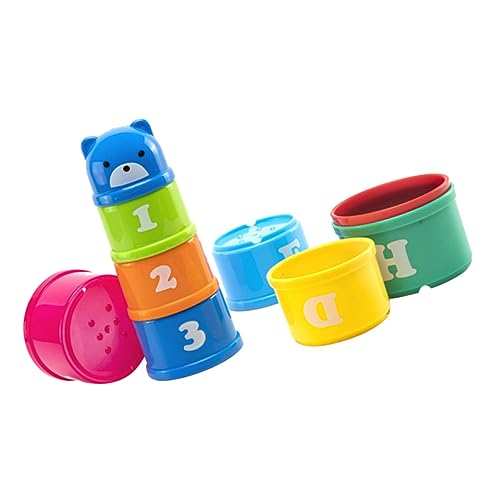 Yardwe 1Satz Lernspielzeug Stapelbecher Für Kleinkinder Bear Nesting Cups Mesh Aufbewahrungstasche Kreative Und Sichere Spielzeuge Für Frühkindliche Entwicklung Für Badewanne von Yardwe