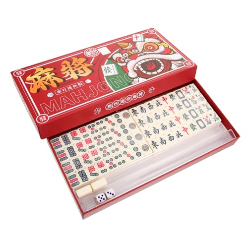 Yardwe 1Satz Mini Mahjong Set Tragbares Mahjong Spielset mit Spielsteinen Tischspiel für Reisen Partys und Familienunterhaltung Perfektes für Freunde und Familie von Yardwe