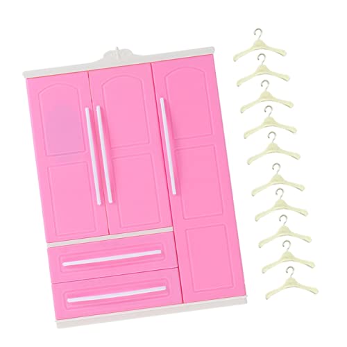 Yardwe 1Satz Mini Puppenkleiderschrank Mit Kleiderbügeln Puppenmöbel Für Kreative Spielideen Für Große Puppen Perfektes Zubehör Für Puppenhäuser Und Miniaturlager von Yardwe