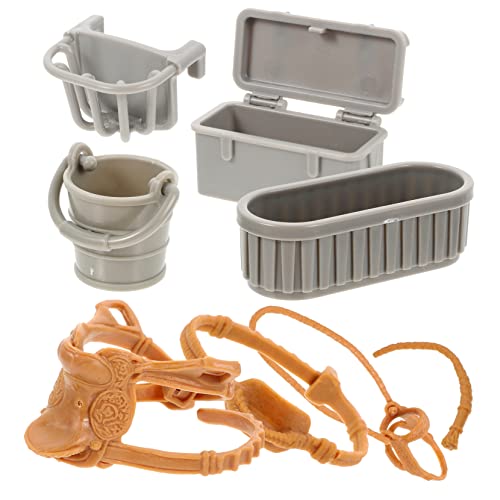 Yardwe 1Satz Mini Ranch Modell Teiliges Zubehör Für Mikrolandschaften Sattel Trog Und Eimer Zubehör Für Pferde Themen Dekoration Und DIY Projekte von Yardwe