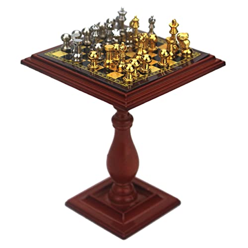 Yardwe 1Satz Mini Schachspielzeug Dekoratives Schachbrett Für Puppenhäuser Exquisites Mini Schachbrett Für Kreative Layouts Und Wohnaccessoires von Yardwe