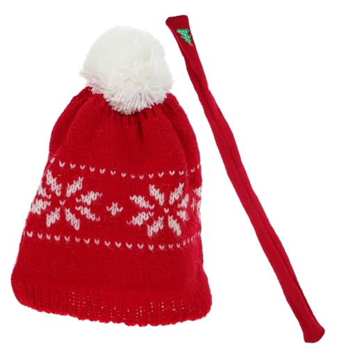 Yardwe 1Satz Mini Weihnachtsmütze Und Schal Puppen Deko Rote Schneemann Mütze Und Weihnachtsbaum Schal Teiliges Für Kreative Bastelideen Und Festliche Dekoration von Yardwe